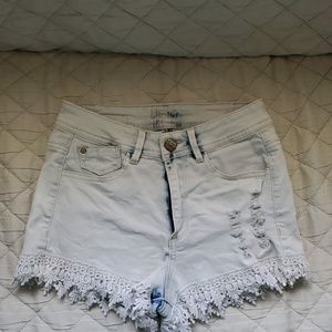 Hart denim acid washed booty shorts